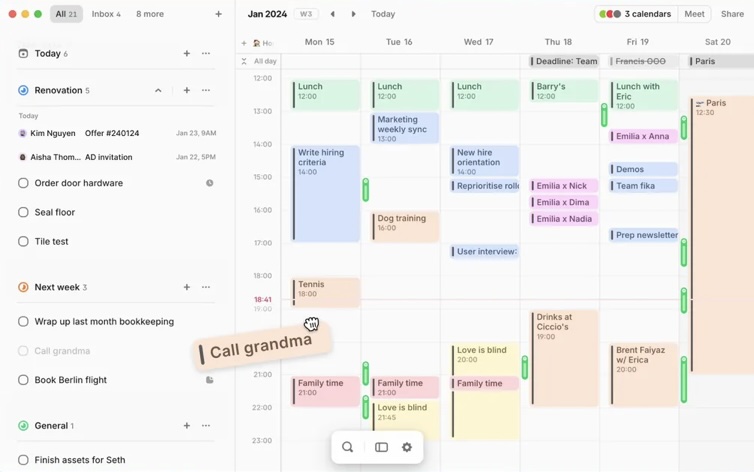 Amie se propone responder a la pregunta: "¿Y si toda tu vida pudiera caber dentro de una cuadrícula de calendario?" La aplicación, disponible para iOS, Mac y web tras cuatro años de desarrollo y pruebas beta, destaca por su enfoque único: combina lista de tareas y calendario, permitiendo a los usuarios organizar su tiempo de manera eficiente.