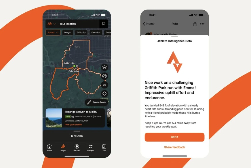 Strava revoluciona con inteligencia artificial, modo oscuro y mapas de calor nocturnos